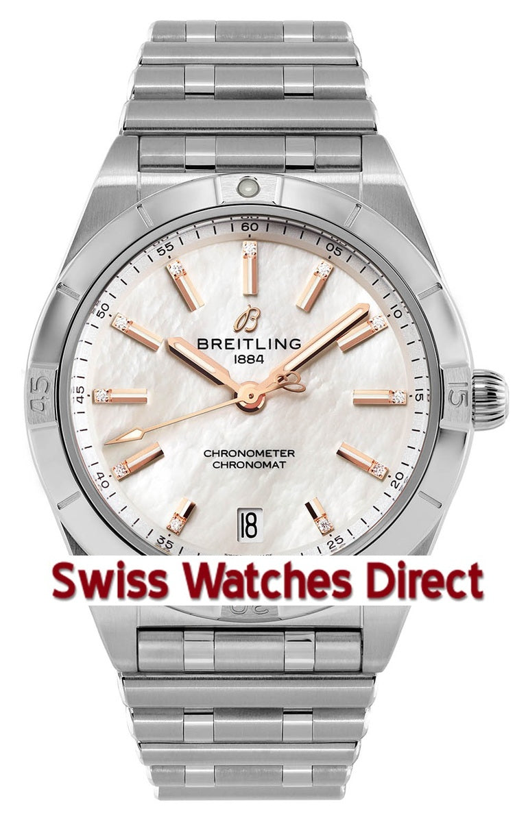 Breitling Chronomat 36mm - White MoP & 11 Diamonds