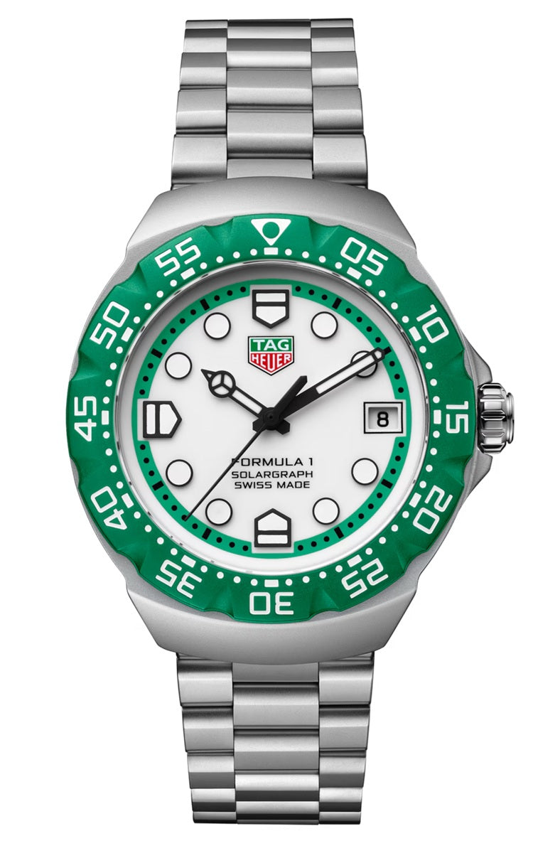 TAG Heuer Formula 1 Solargraph 38mm - White (Green Track)