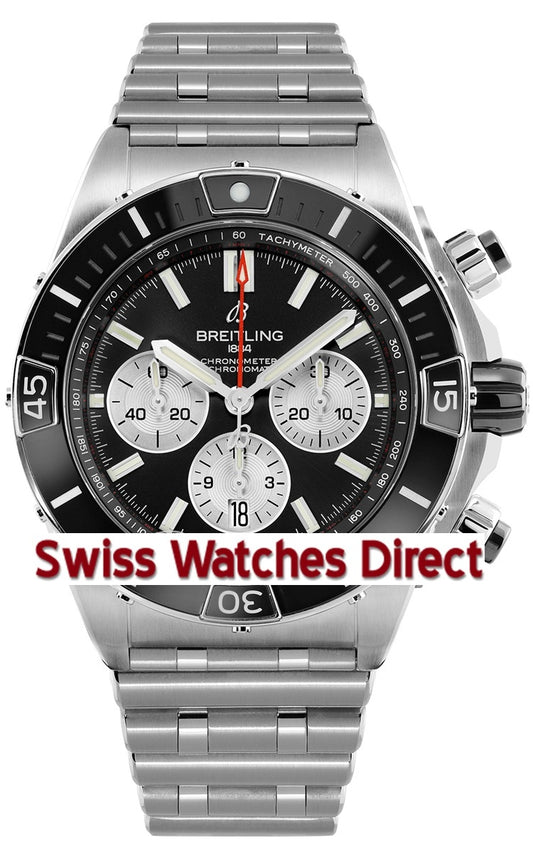 Breitling Super Chronomat 44mm - Black/ Silver Subdials