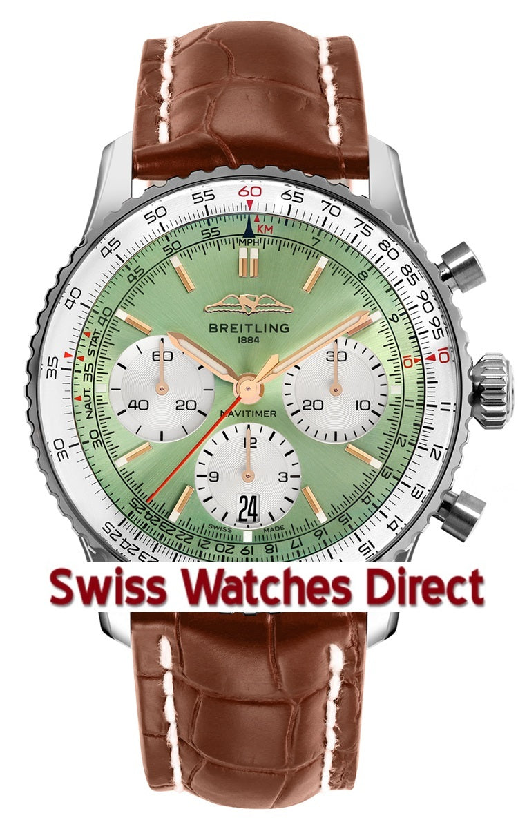 Breitling Navitimer Chronograph 41mm - Mint Green/ Silver Subdials