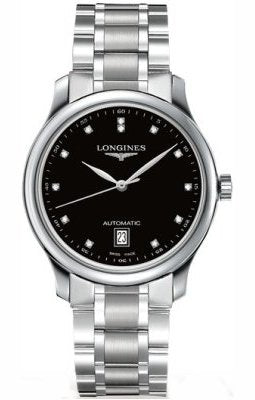 Longines Master Collection 38.5mm - Black/ 12 Diamonds