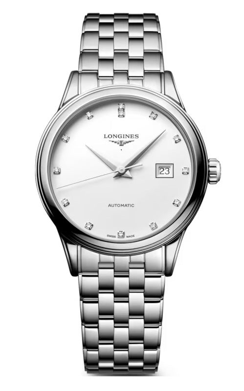 Longines Elegance Flagship Classic 30mm - White Matt & 13 Diamonds