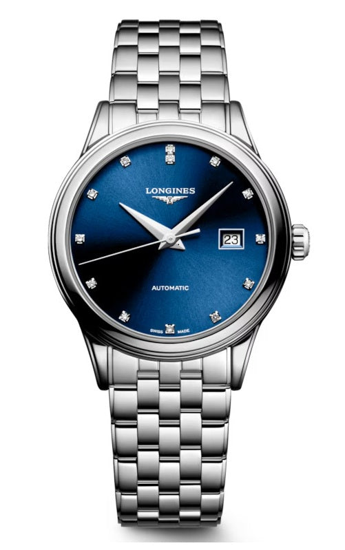 Longines Elegance Flagship Classic 30mm - Sunray Blue & 13 Diamonds