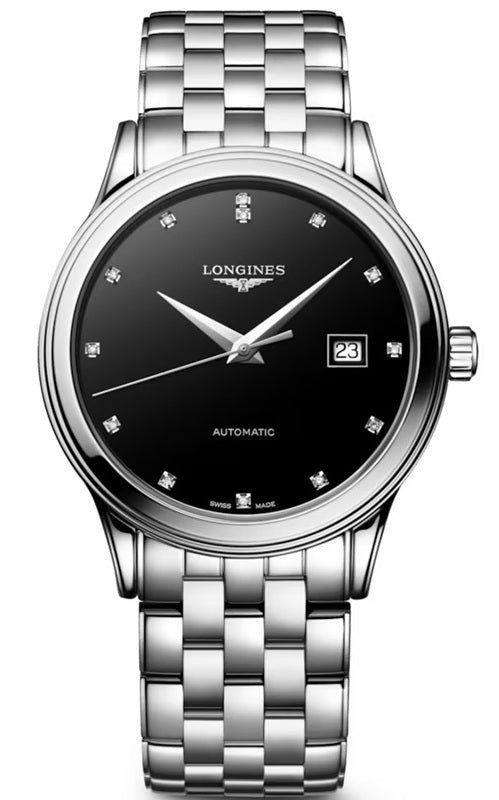 Longines Elegance Flagship Classic 40mm - Black Lacquered & 13 Diamonds