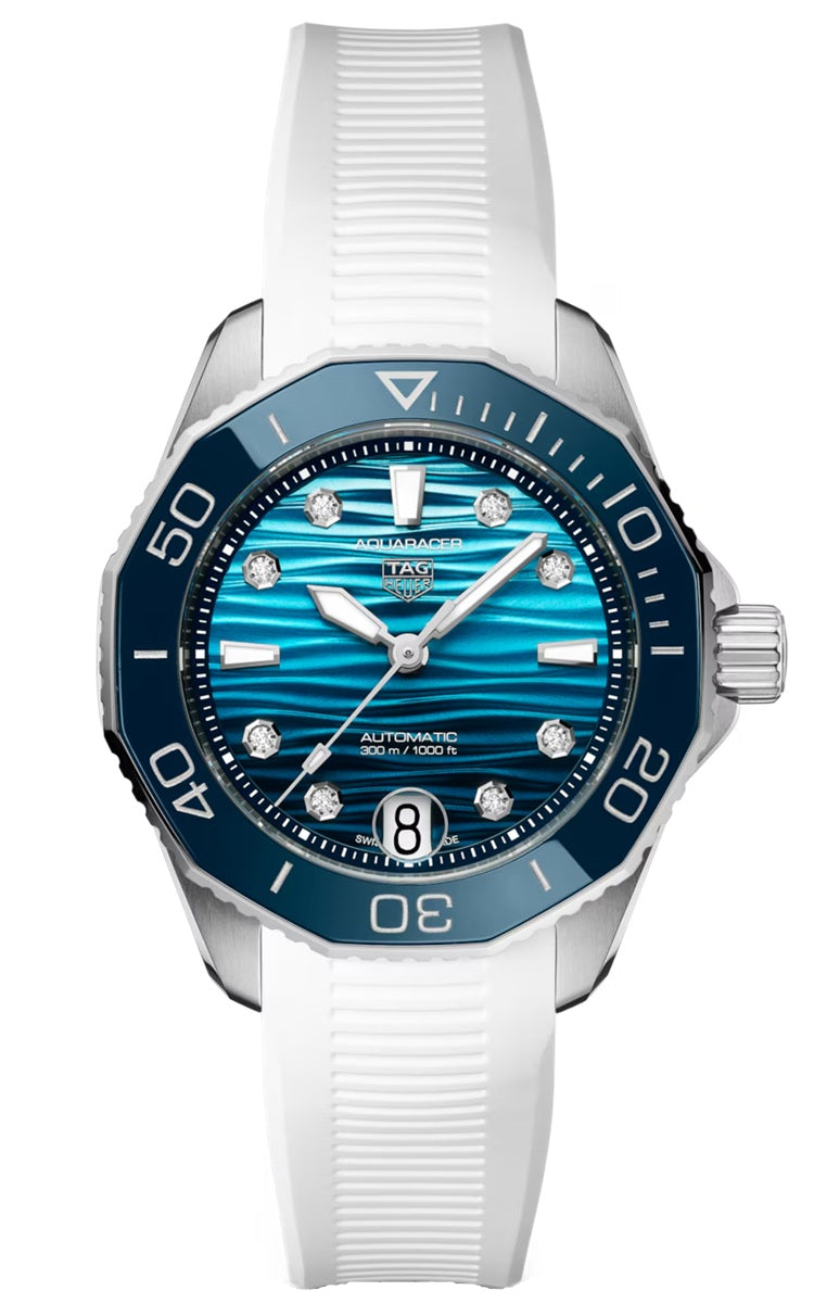 TAG Heuer Aquaracer Professional 300 36mm - Blue Sunray & 8 Diamonds